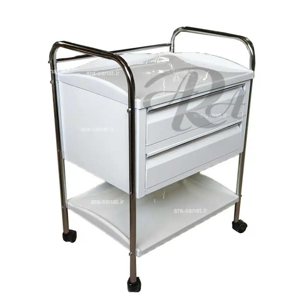 1-7 ترالی پانسمان دو کشو | ترالی مطب مدل 850 آراصنعت - Image 1